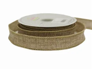 10 Yards 7/8" Natural Tone Burlap Ribbon Wedding Party Dress Favor Gift Craft