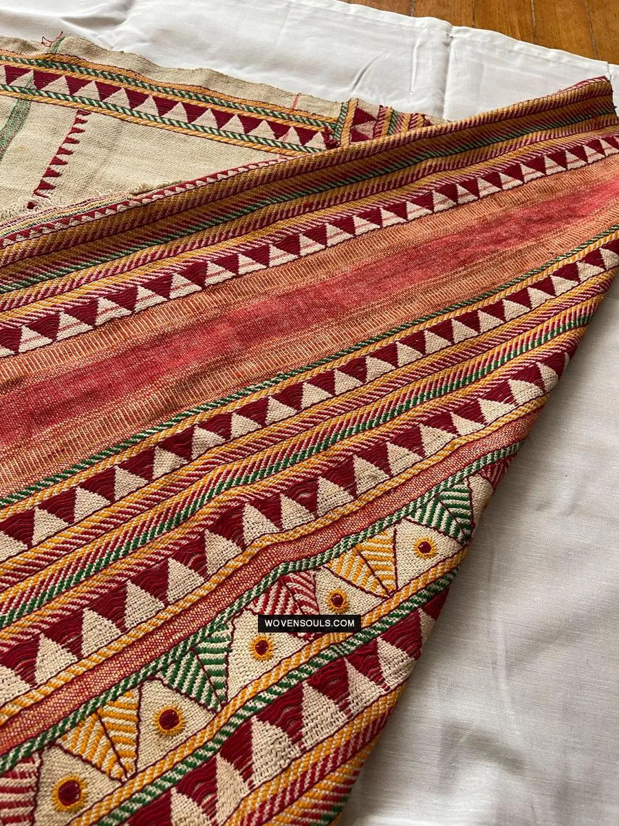 1693 Rare Vintage Orissa Odisha Gond Tribal Shawl