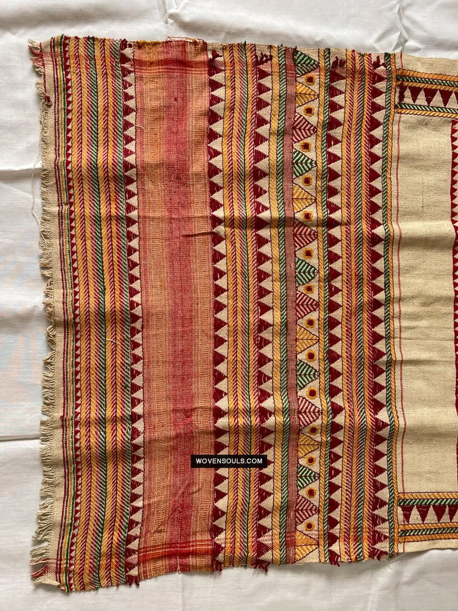 1693 Rare Vintage Orissa Odisha Gond Tribal Shawl