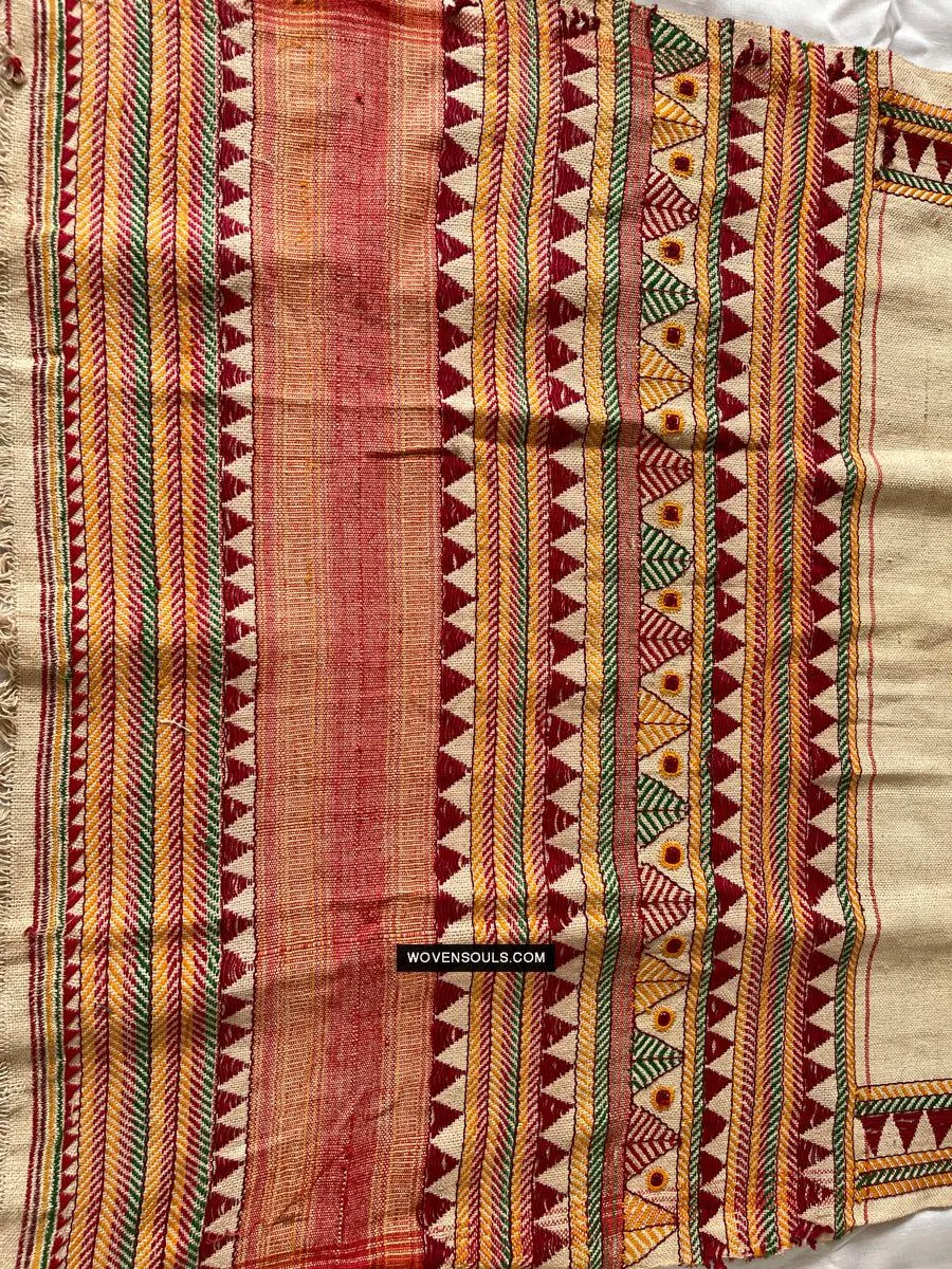 1693 Rare Vintage Orissa Odisha Gond Tribal Shawl