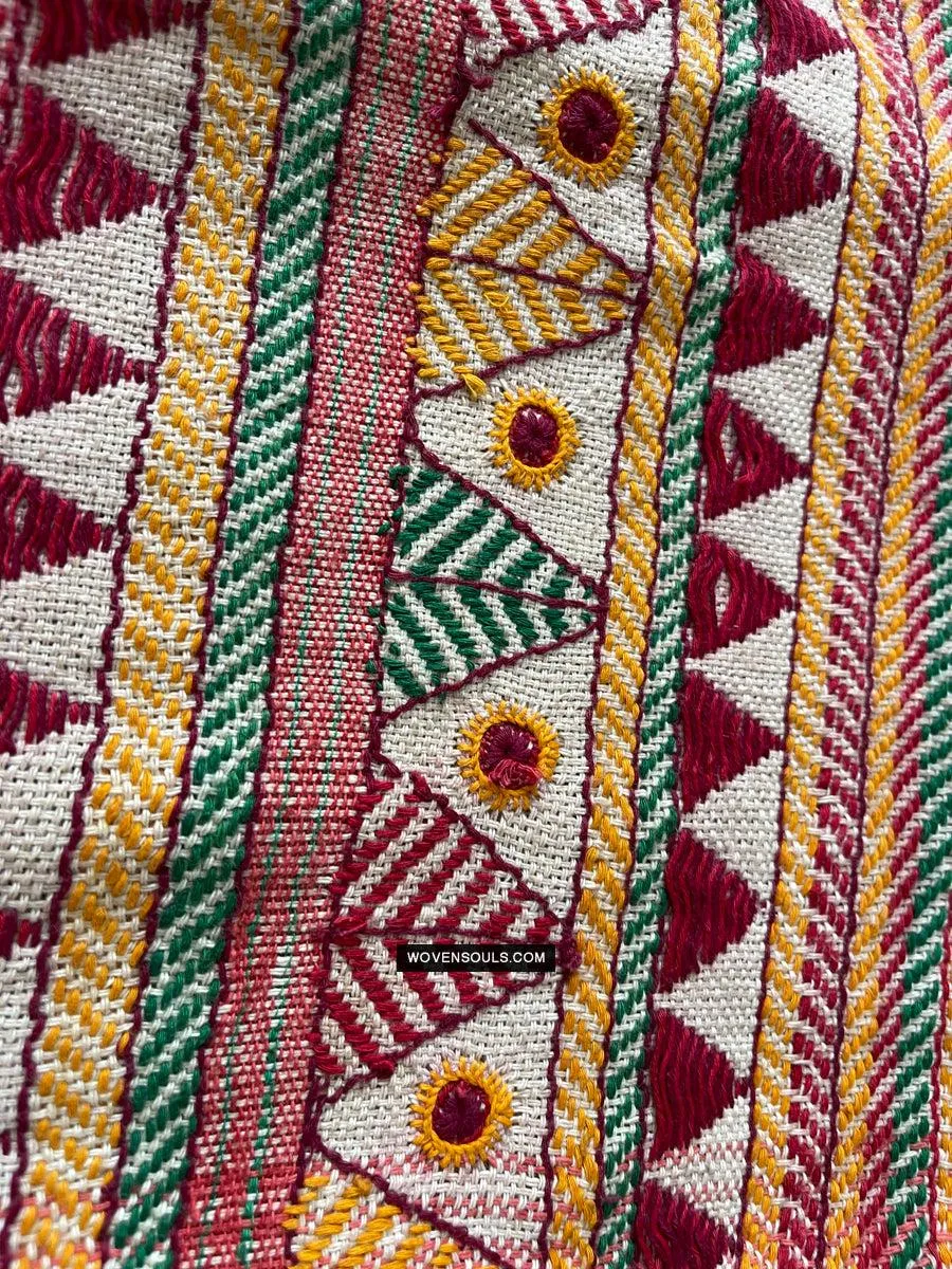 1693 Rare Vintage Orissa Odisha Gond Tribal Shawl