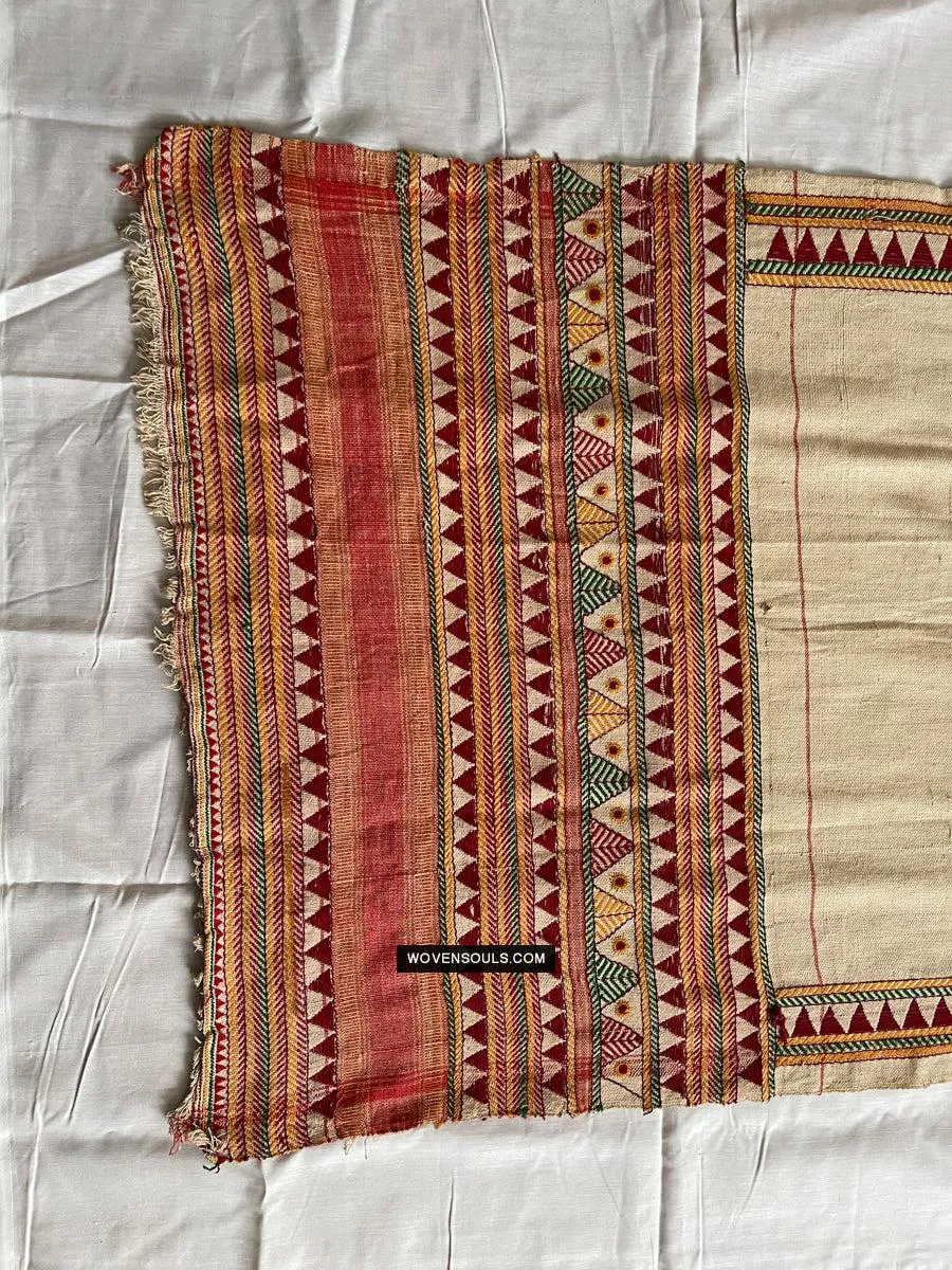 1693 Rare Vintage Orissa Odisha Gond Tribal Shawl