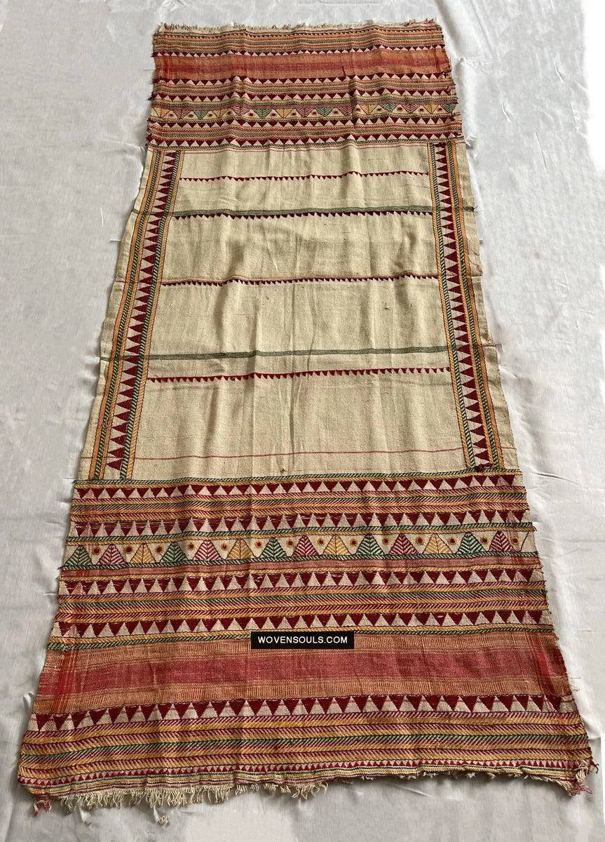 1693 Rare Vintage Orissa Odisha Gond Tribal Shawl