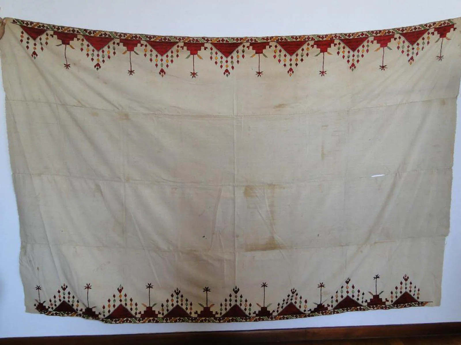 624 Rare Antique Swat Valley Wedding Textile Art Double Sided Embroidery