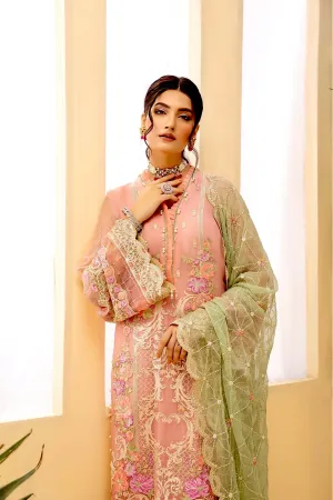 Adan's Libas Tesoro Embroidered Chiffon Formal Collection – Coral Bouget