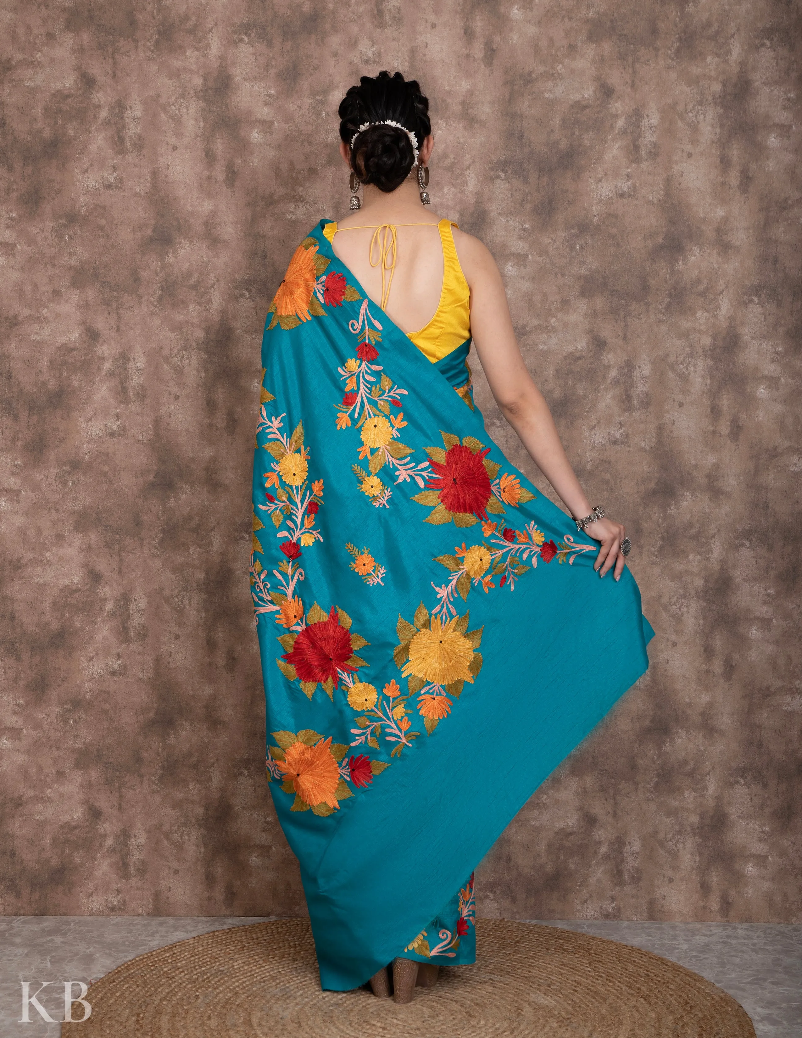 Aftab Gardaan Aari Embroidered Silk Saree