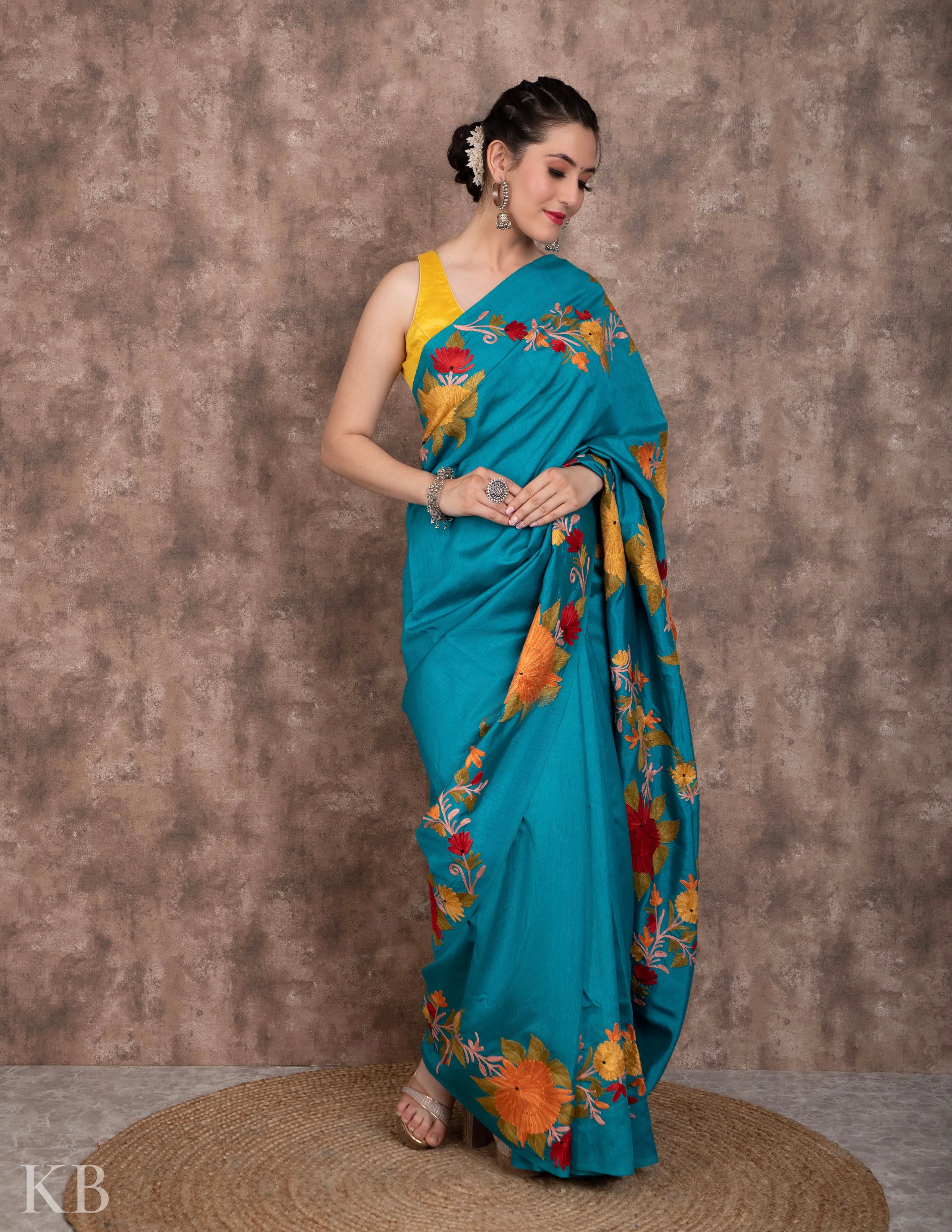Aftab Gardaan Aari Embroidered Silk Saree