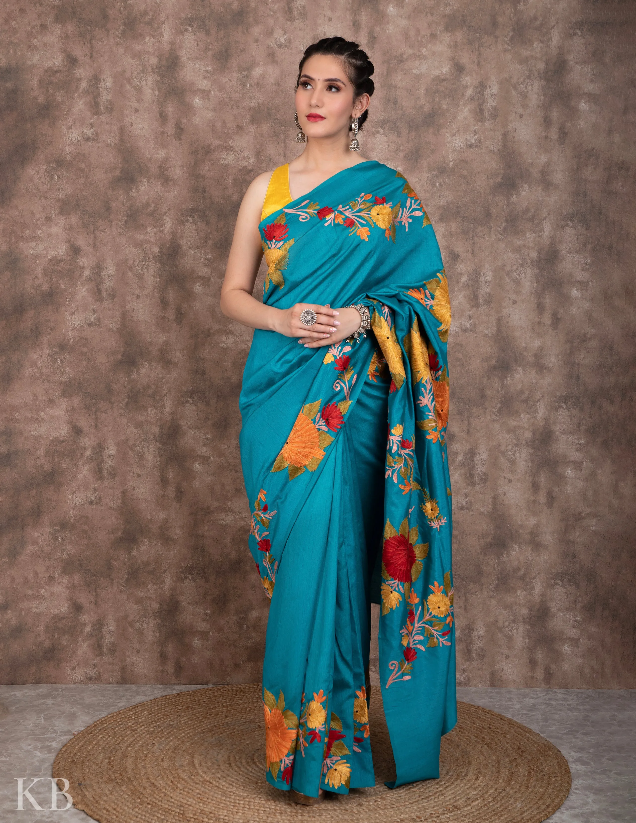 Aftab Gardaan Aari Embroidered Silk Saree