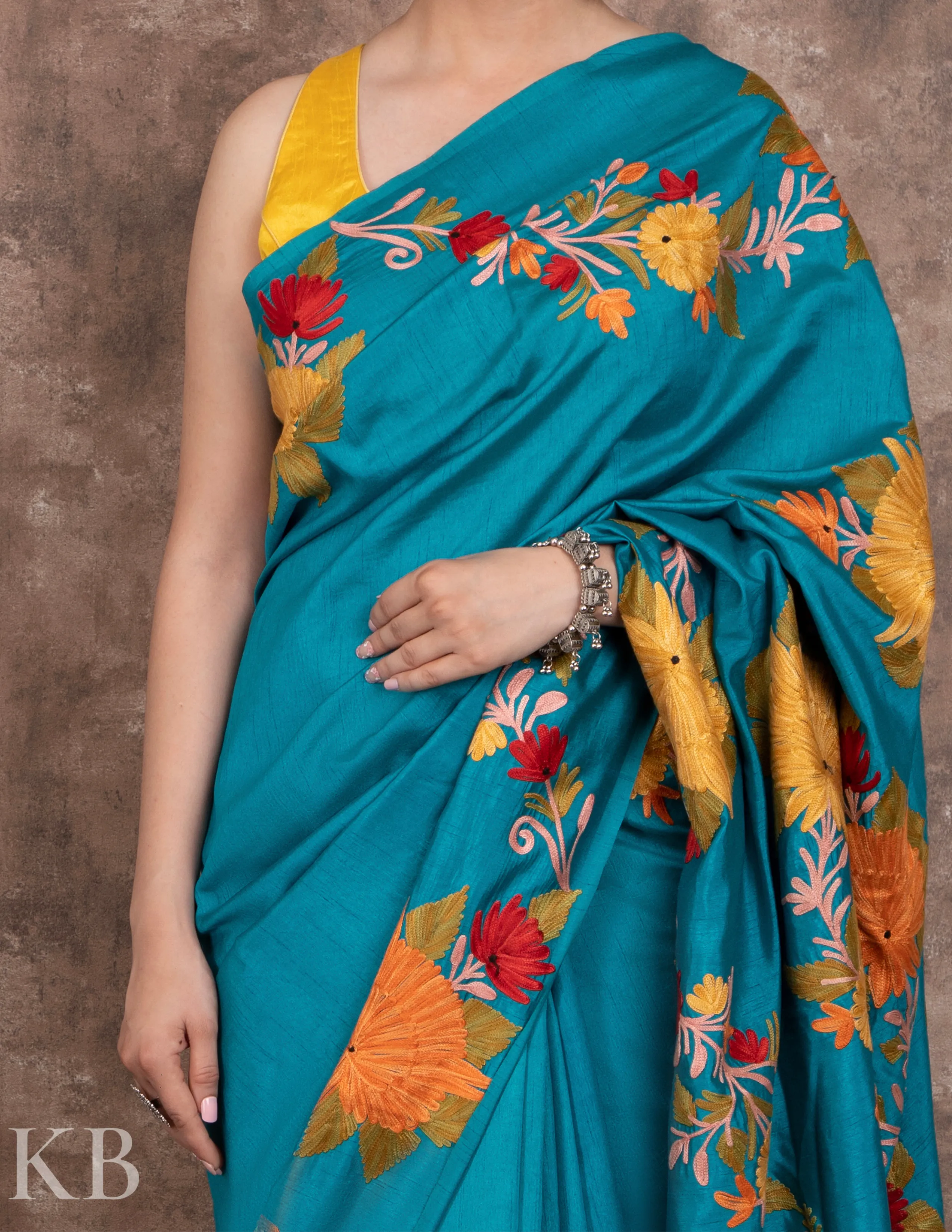 Aftab Gardaan Aari Embroidered Silk Saree