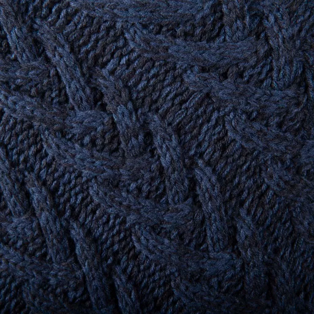 Aran Cable Button Shawl Neck Poncho