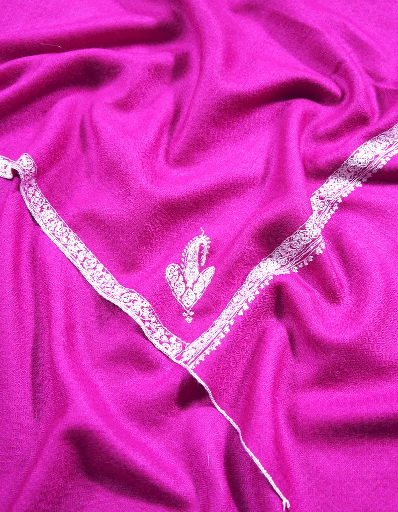 barbie pink embroidery Pashmina shawl 8682