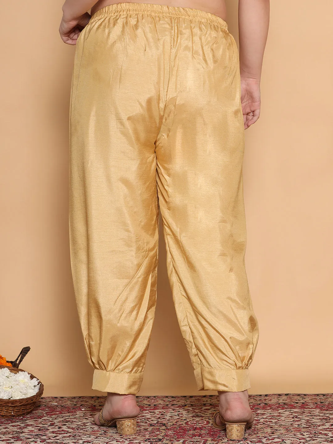 Beige Silk Afghani Salwar