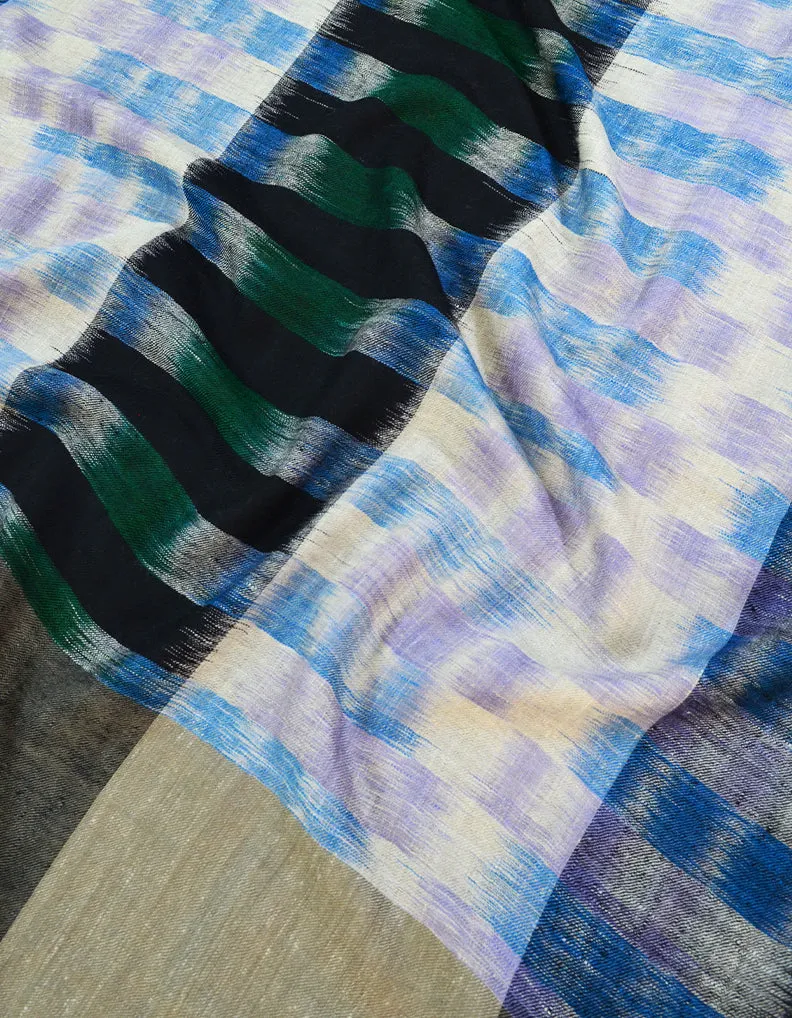 Black Blue and Green Ekat shawl 7165