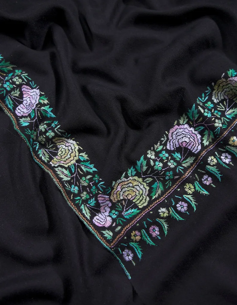 black embroidery pashmina shawl 8841