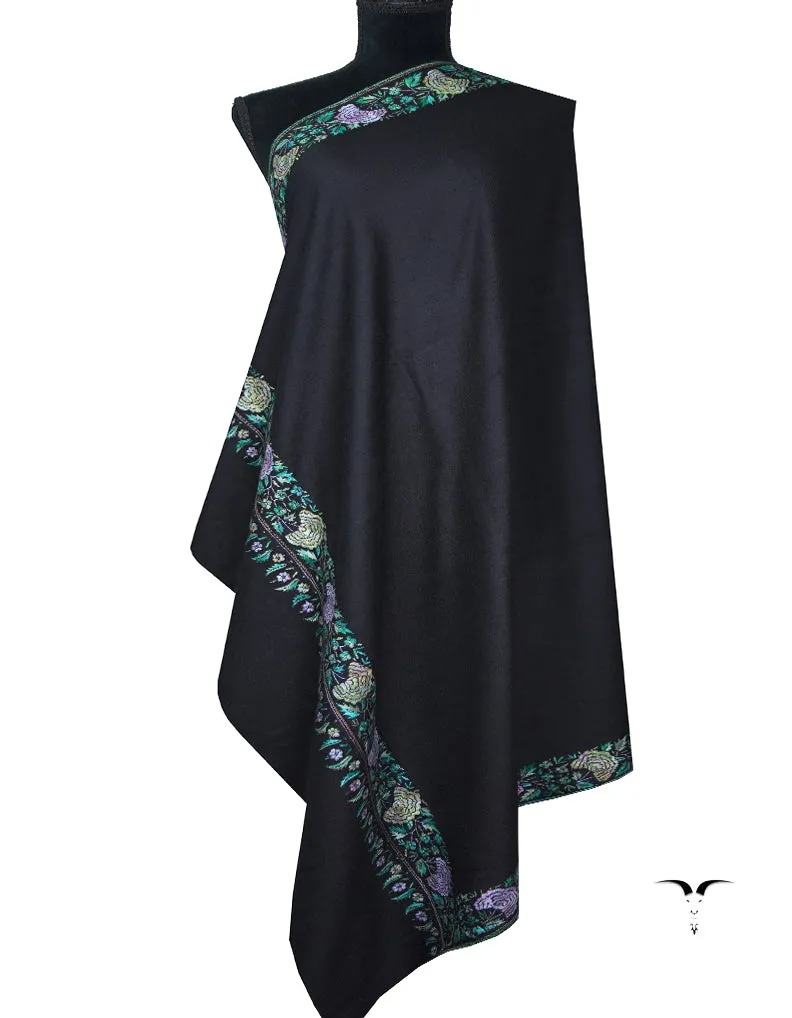 black embroidery pashmina shawl 8841