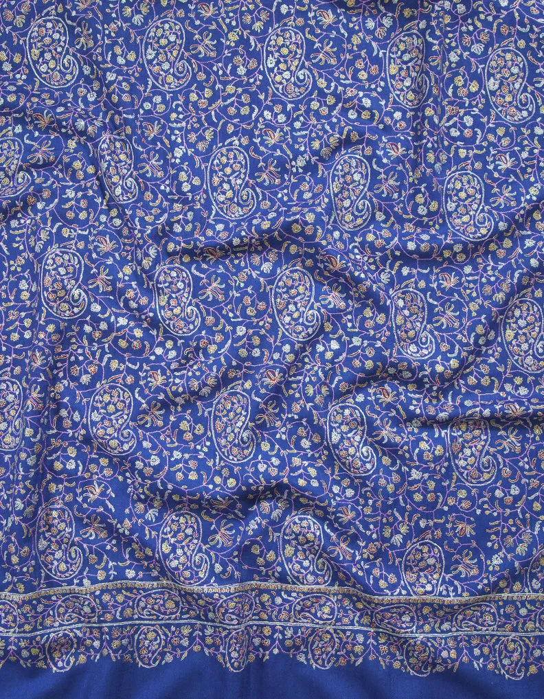 blue jamma embroidery pashmina shawl 8782