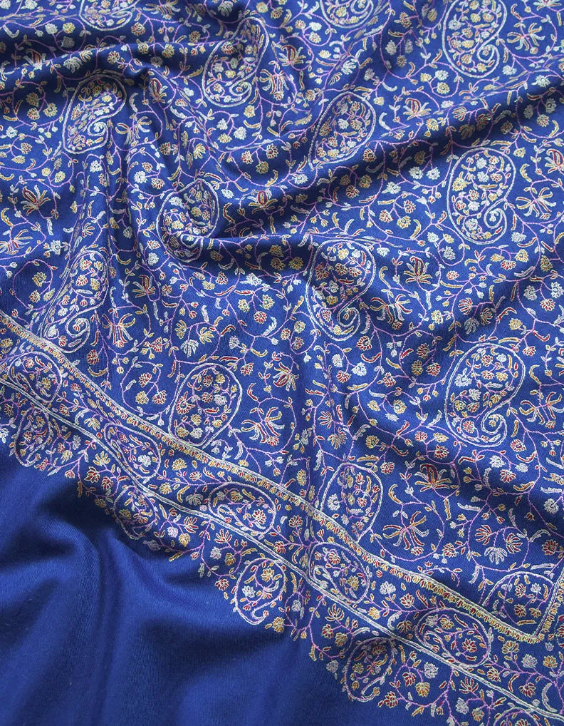blue jamma embroidery pashmina shawl 8782
