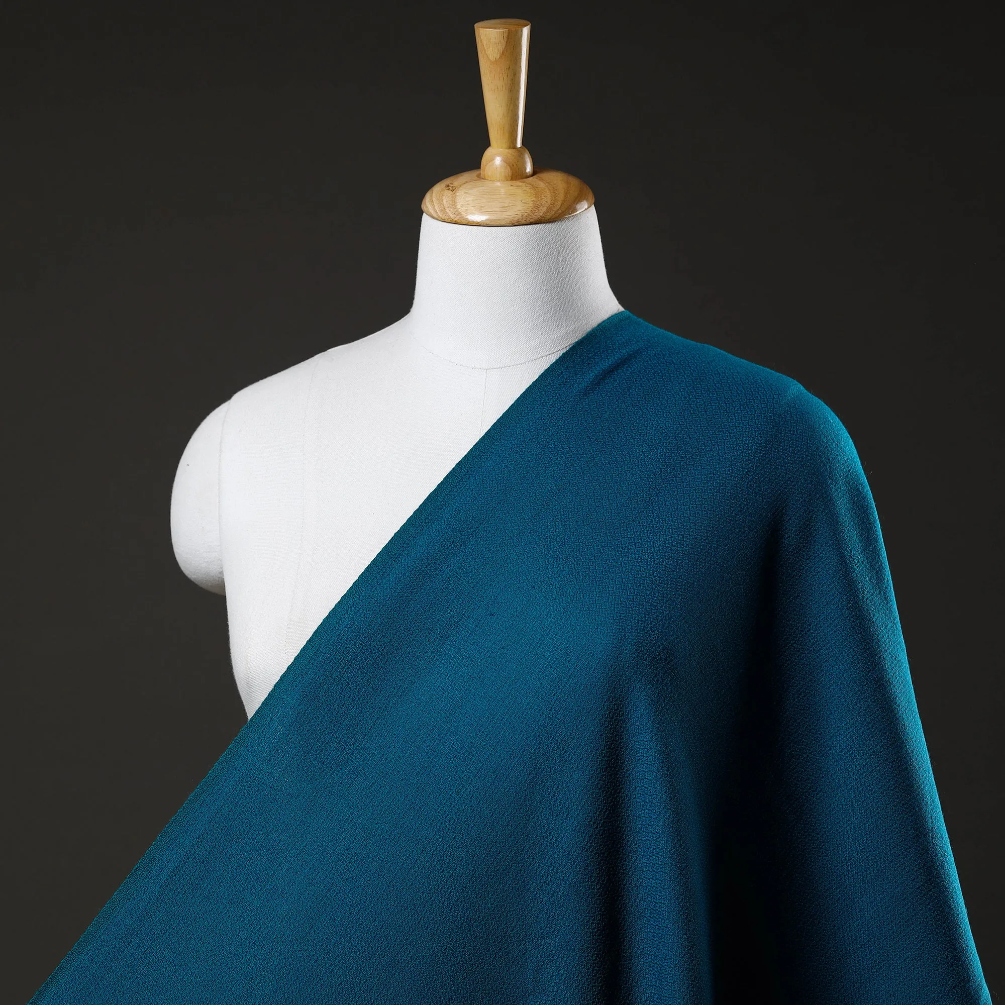 Luxurious Blue Kumaun Handwoven Pure Merino Wool Fabric 10-Count