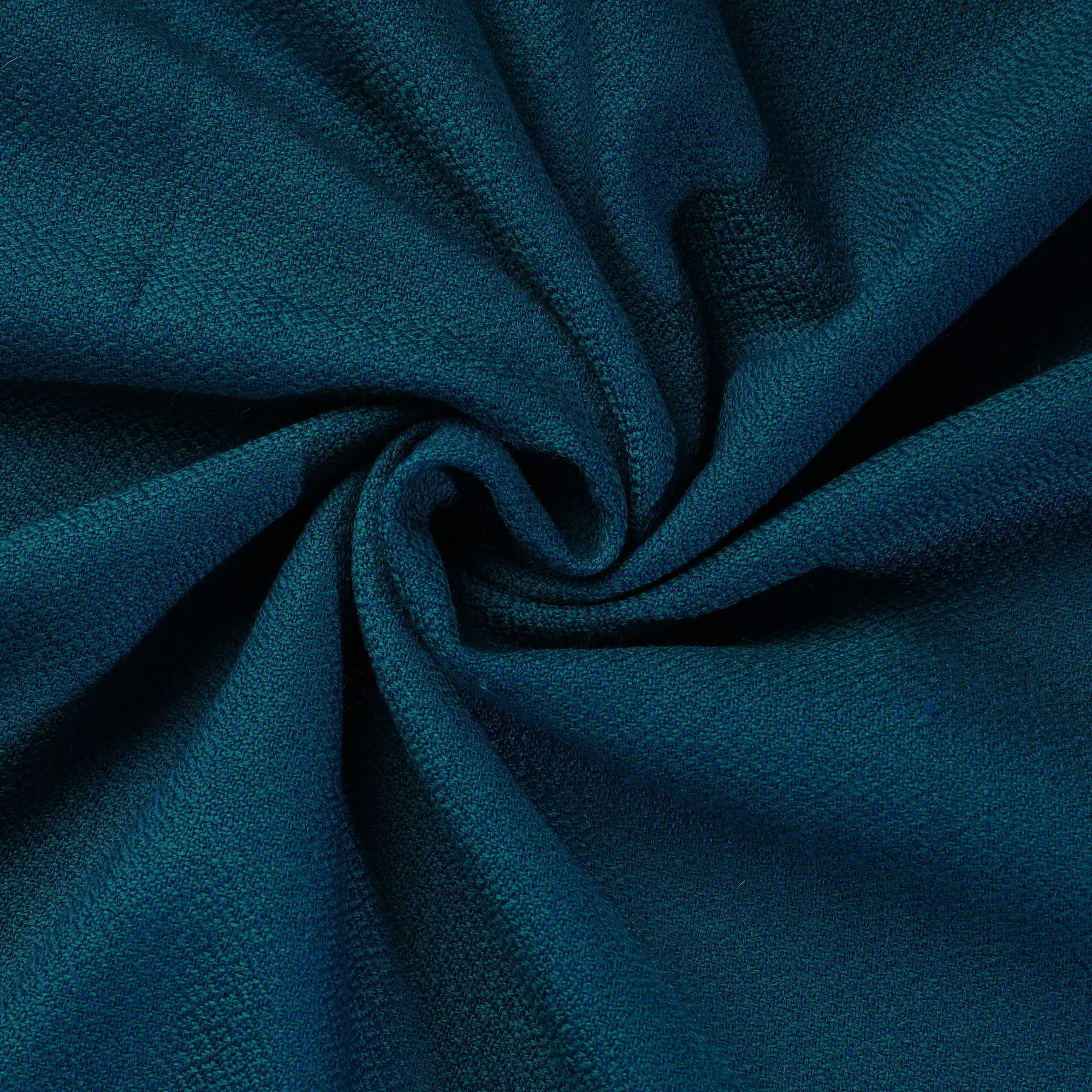 Luxurious Blue Kumaun Handwoven Pure Merino Wool Fabric 10-Count