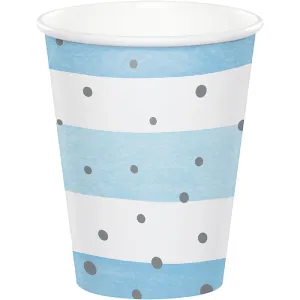 Blue Silver Celebration Paper Hot/Cold Cups 9Oz (8/Pkg)