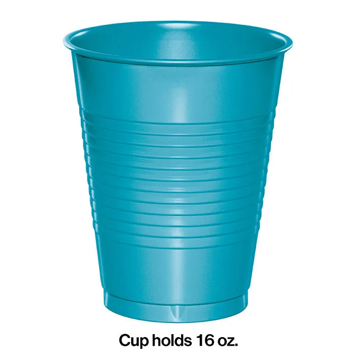 Bulk Bermuda Blue 16 oz Plastic Cups (240 per Case)