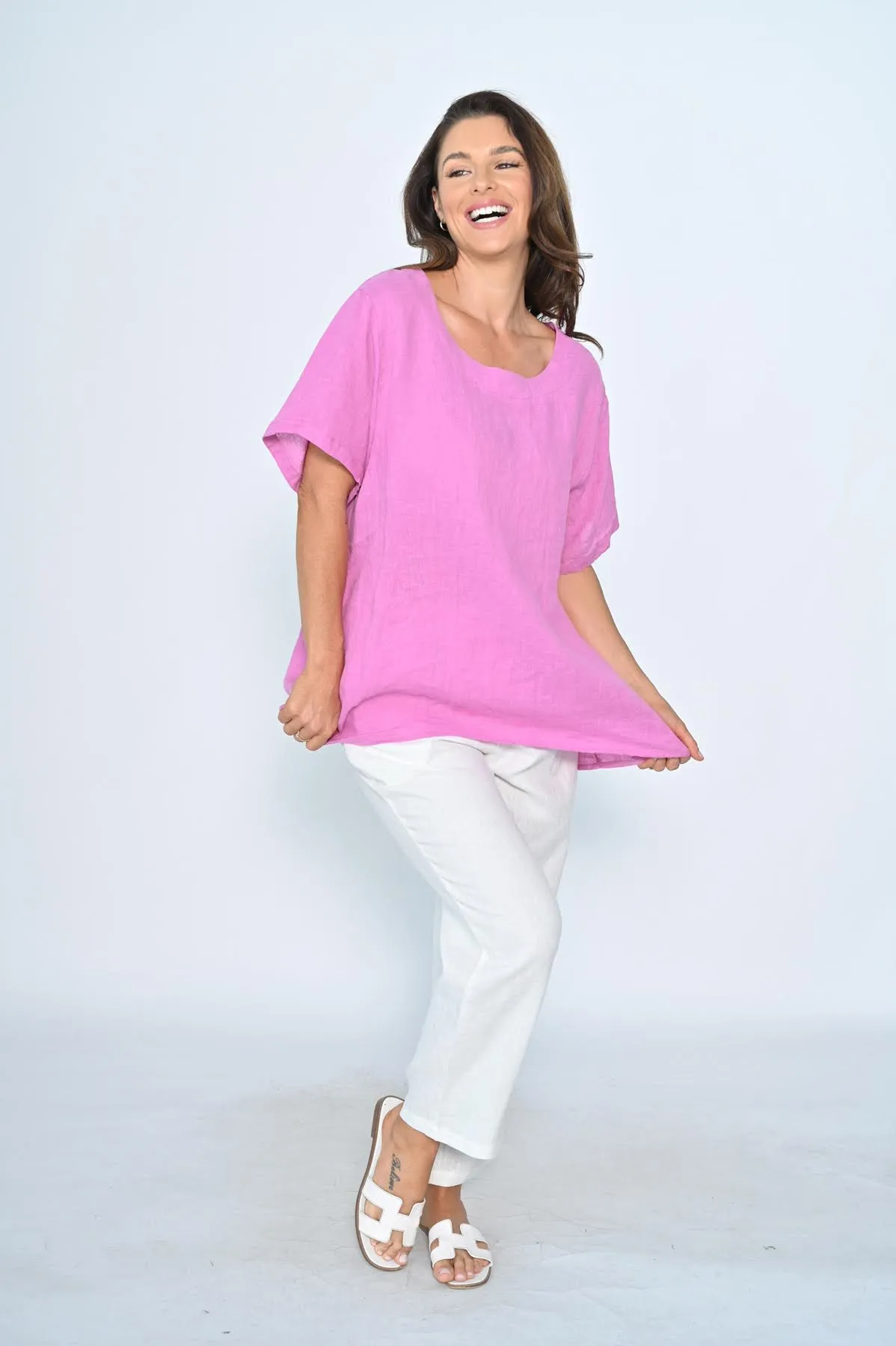 Cali Plain Linen Top