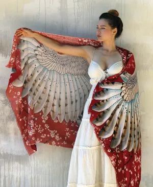 Cherry Blossom Barn Owl Shawl