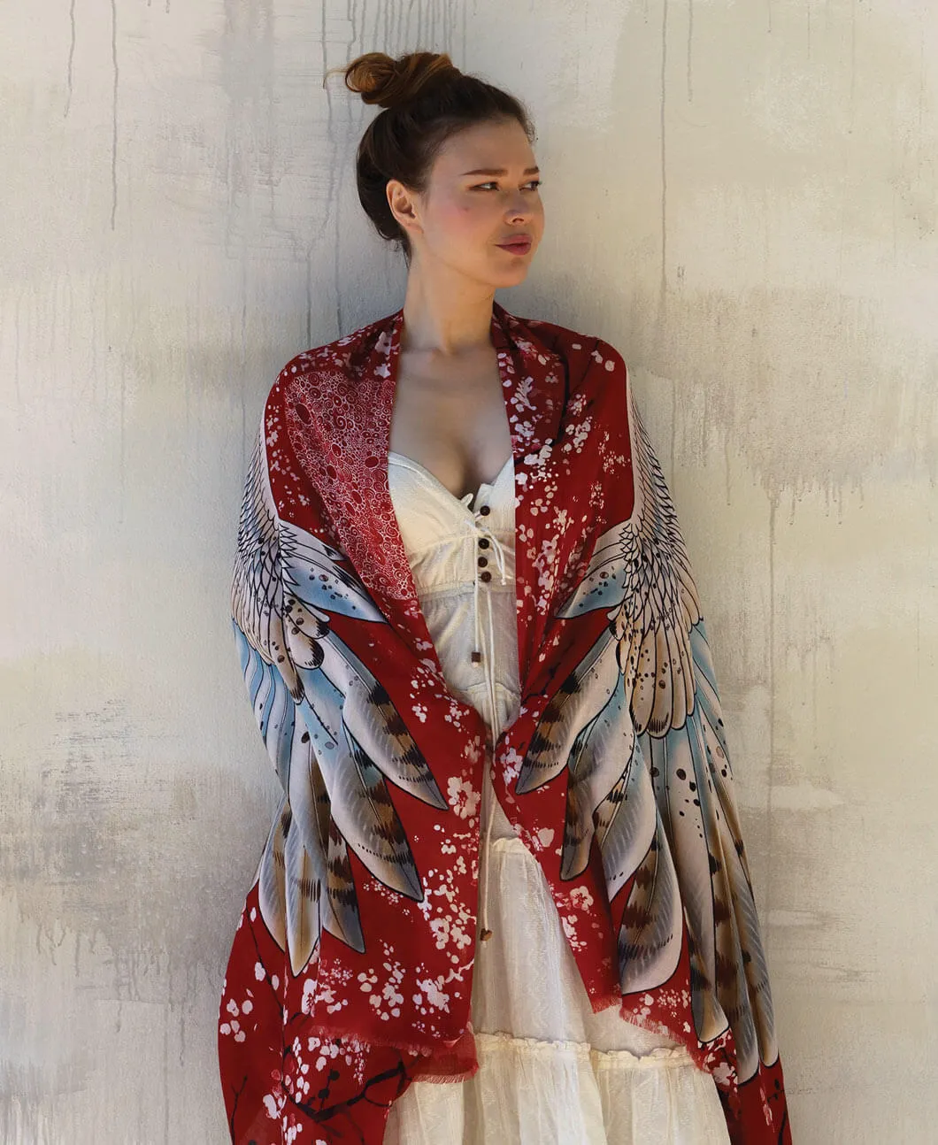Cherry Blossom Barn Owl Shawl