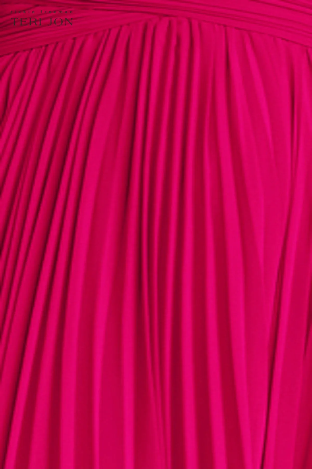 Chiffon Puff Sleeve Pleated VNeck Gown