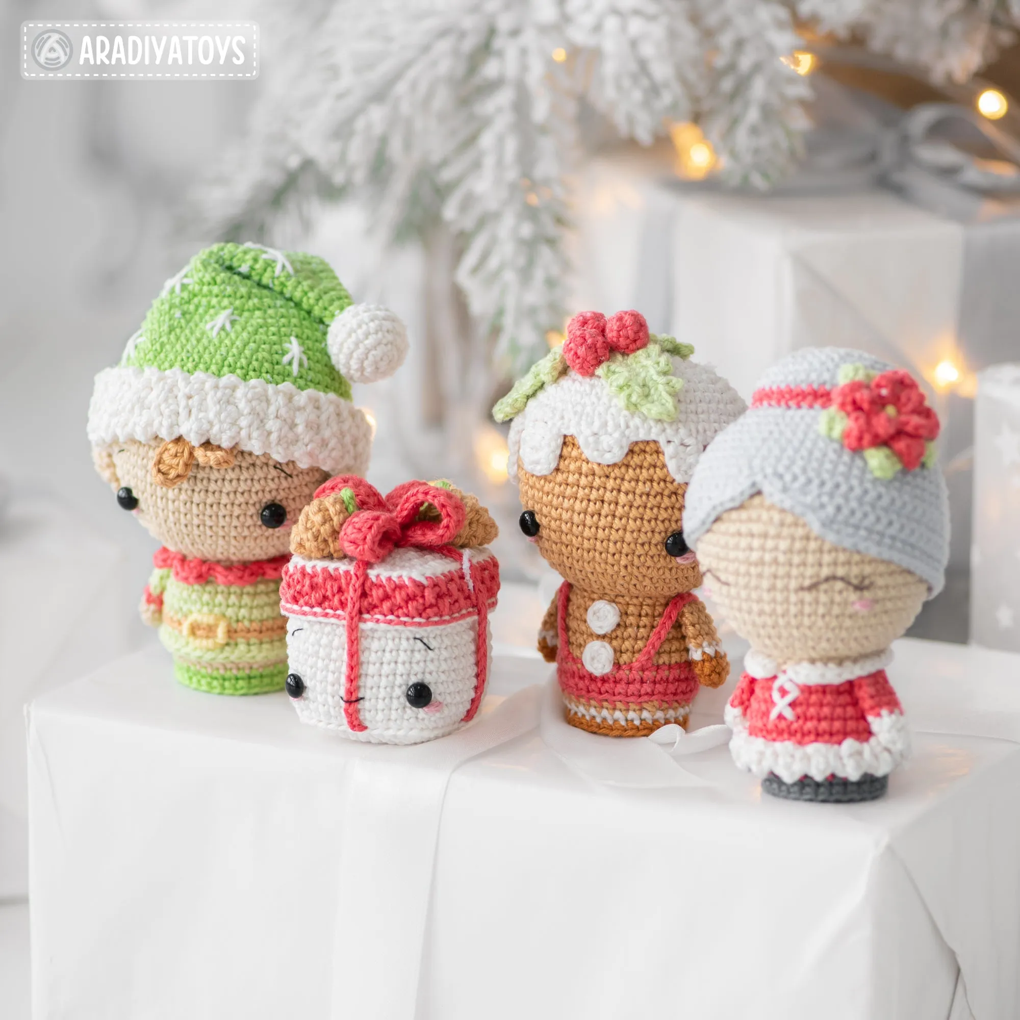 Christmas Minis set 2 from “AradiyaToys Minis” collection / christmas crochet pattern by AradiyaToys (Amigurumi tutorial PDF file)