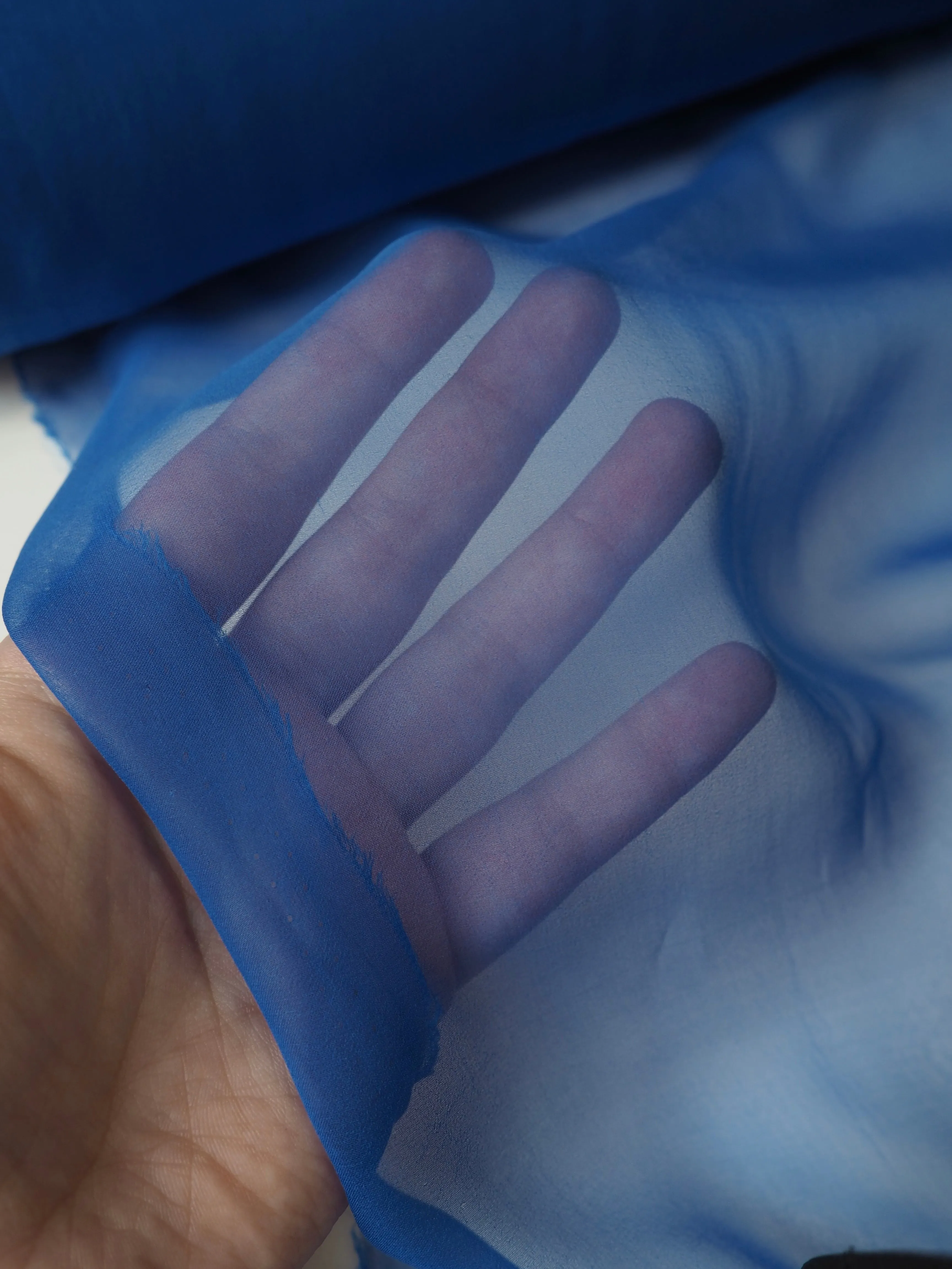 Cobalt Fine Silk Chiffon
