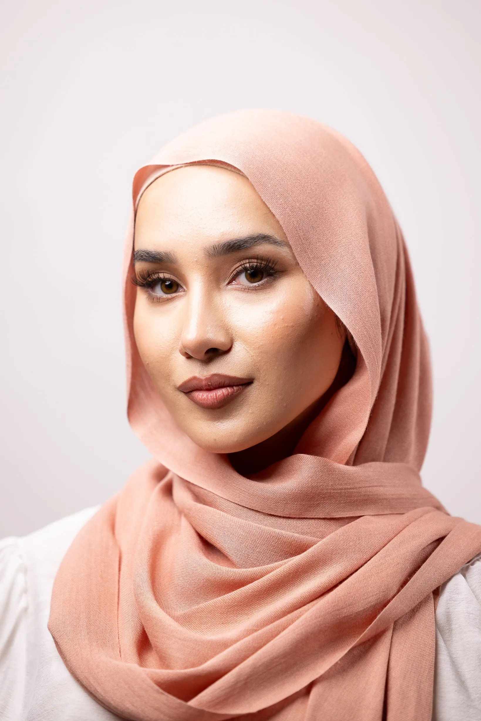 Cotton Tassleless Shawl - Shades of Orange