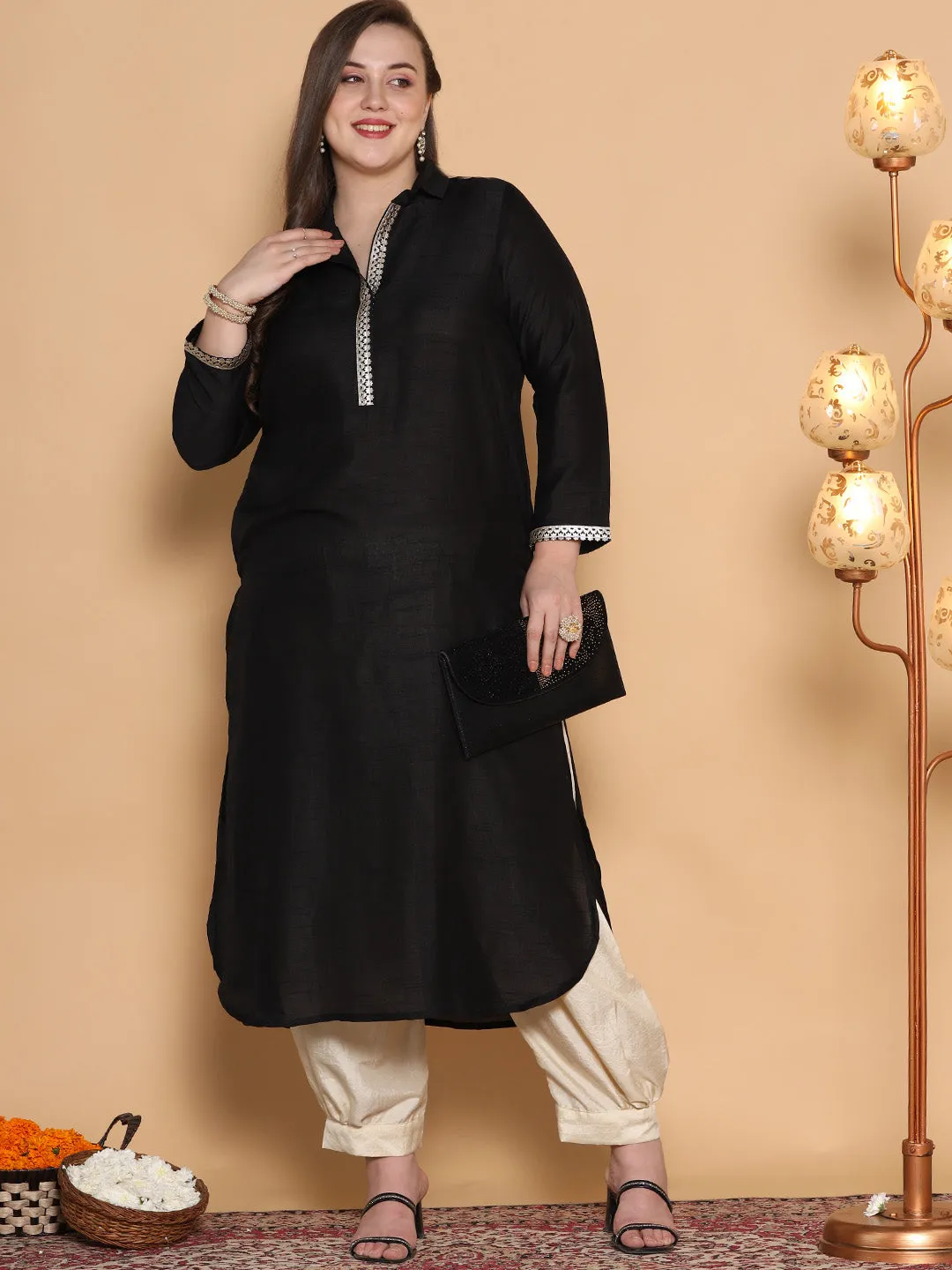 Cream Silk Afghani Salwar