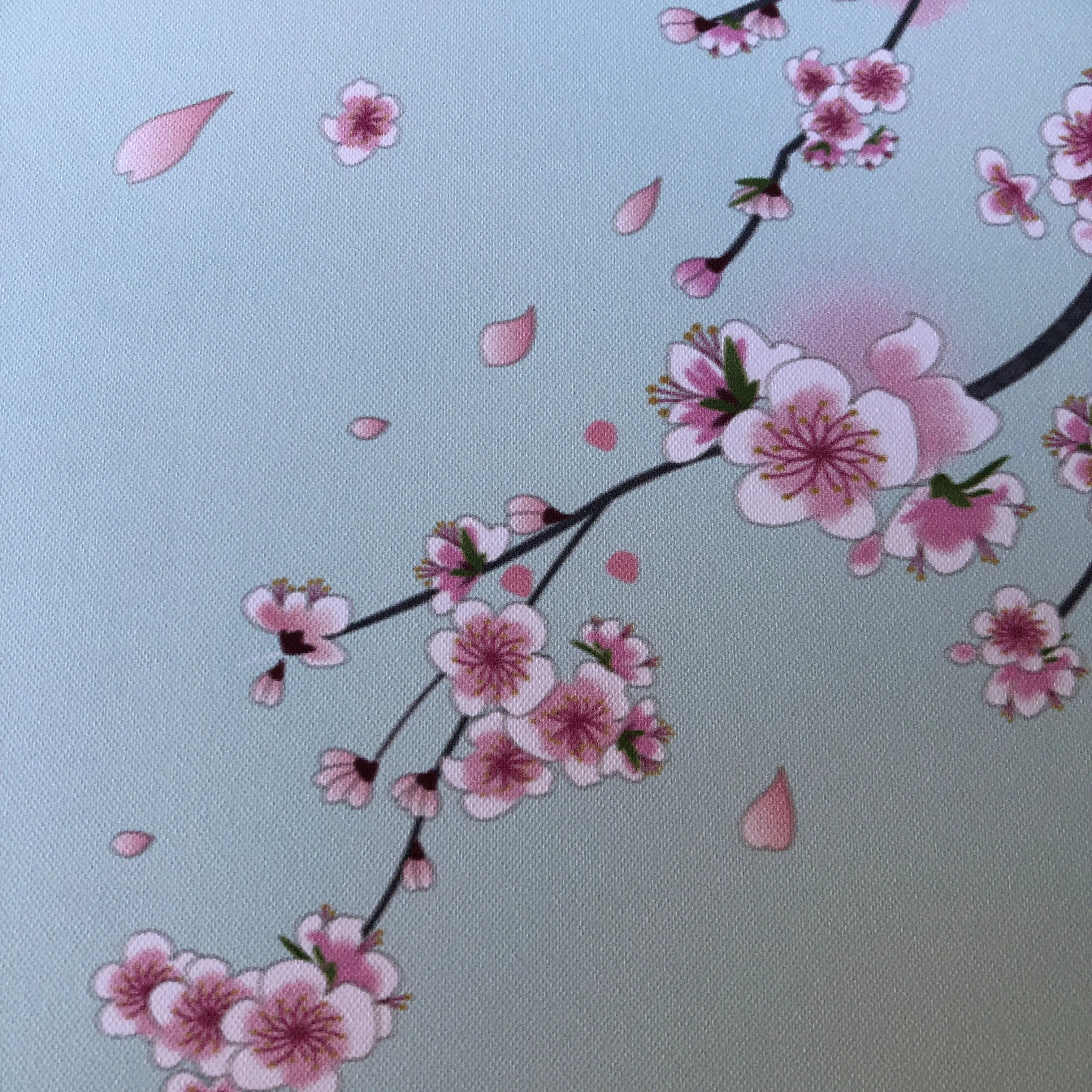 Elegant Round Silk Fan - Pink blossoms