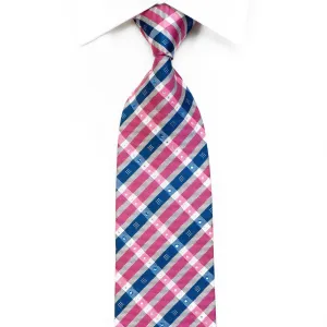 Franco Ferraro Rhinestone Necktie Pink Blue Silver Plaid With Sparkles