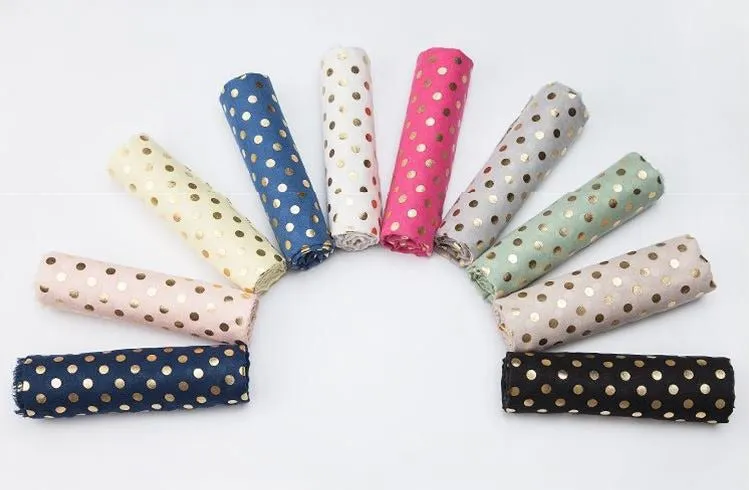 Golden Polka Dot Hijabs/Shawl