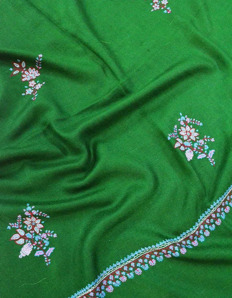 Green Embroidery Pashmina Shawl 7192