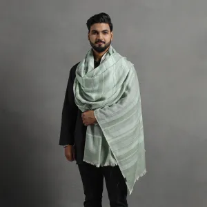 Green - Kumaun Handwoven Pure Merino Wool Shawl for Men 112