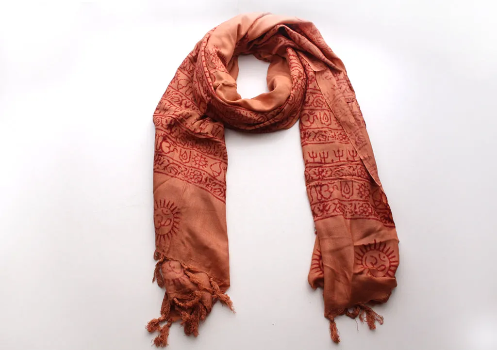 Hindu Lord Krishna Printed Cotton Meditation Summer Shawl with Fringes