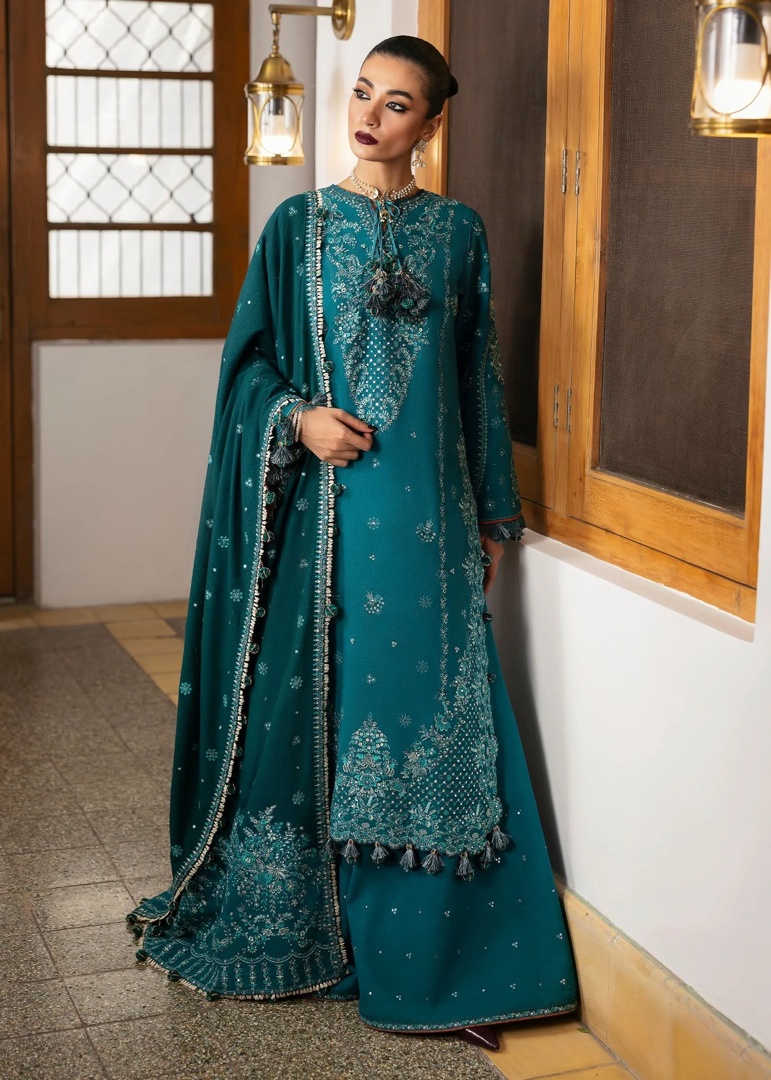 Hussain Rehar Unstitched 3 Piece Karandi A/W Collection'2024-Durk
