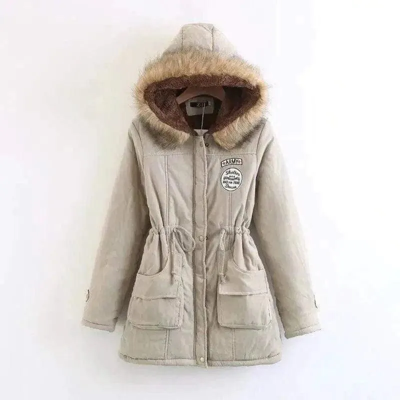 Large wool collar lamb coat