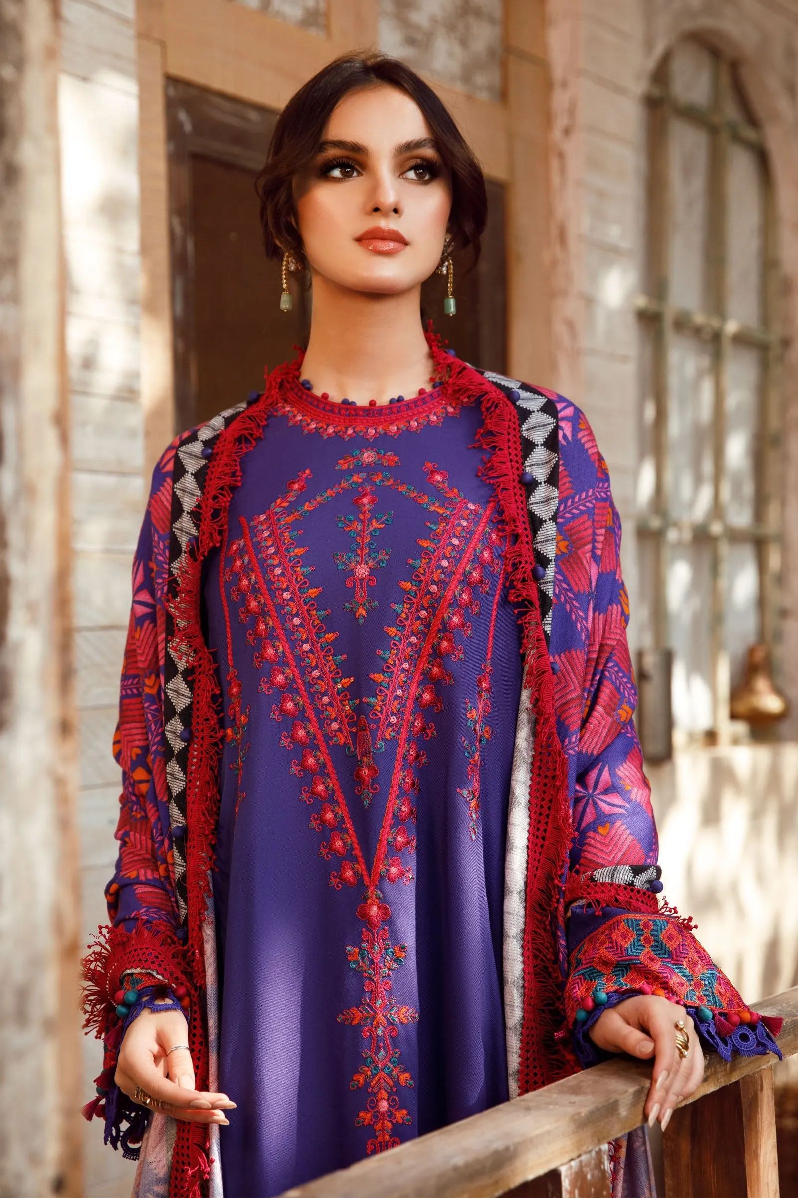 M Prints by Maria B Unstitched 3 Piece Winter Shawls Collection'2022-MPT-1604-B
