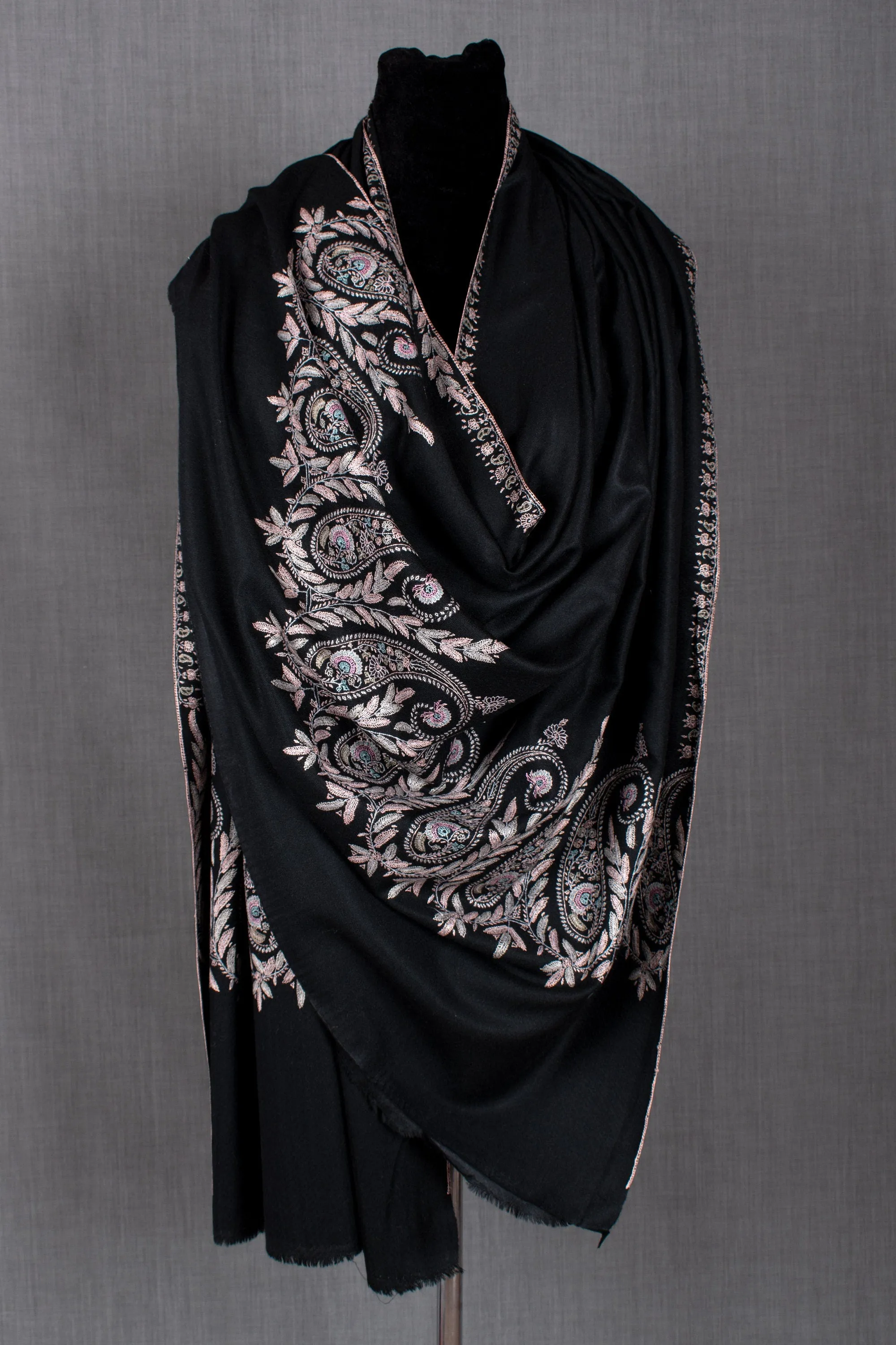 Mahnoor Kashmiri Palla Shawl, Pure Pashmina Handwoven Wrap, Woman, 40x80"