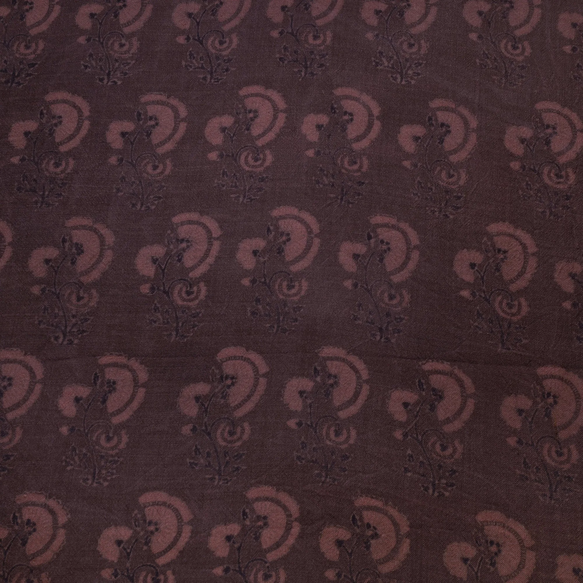 Maroon Butta Pure Wool Handloom Ajrakh Hand Block Printed Fabric