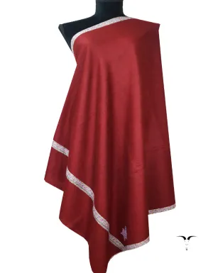 maroon embroidery pashmina shawl 7956