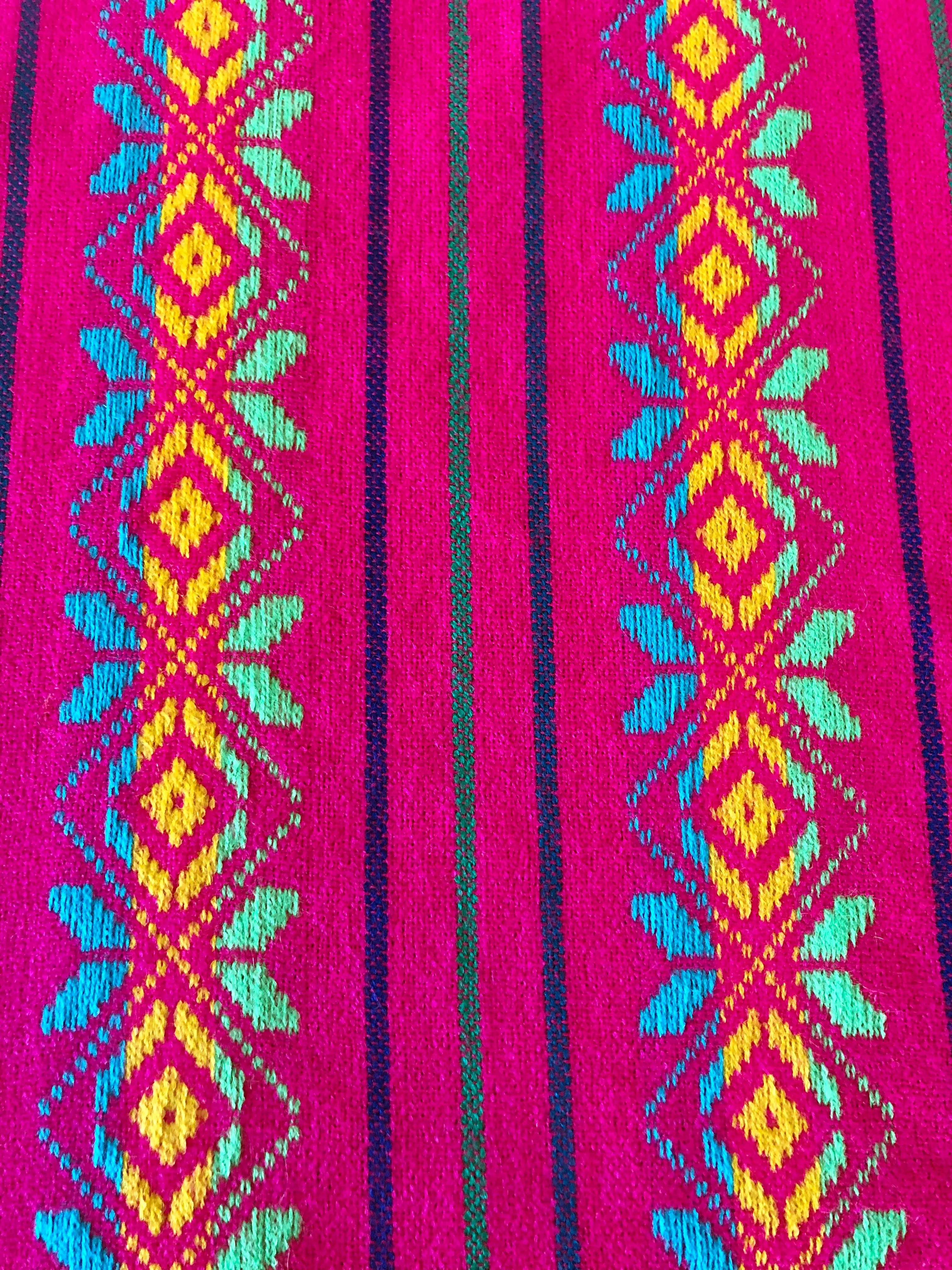 Mexican Fabric Table Runner - star pink