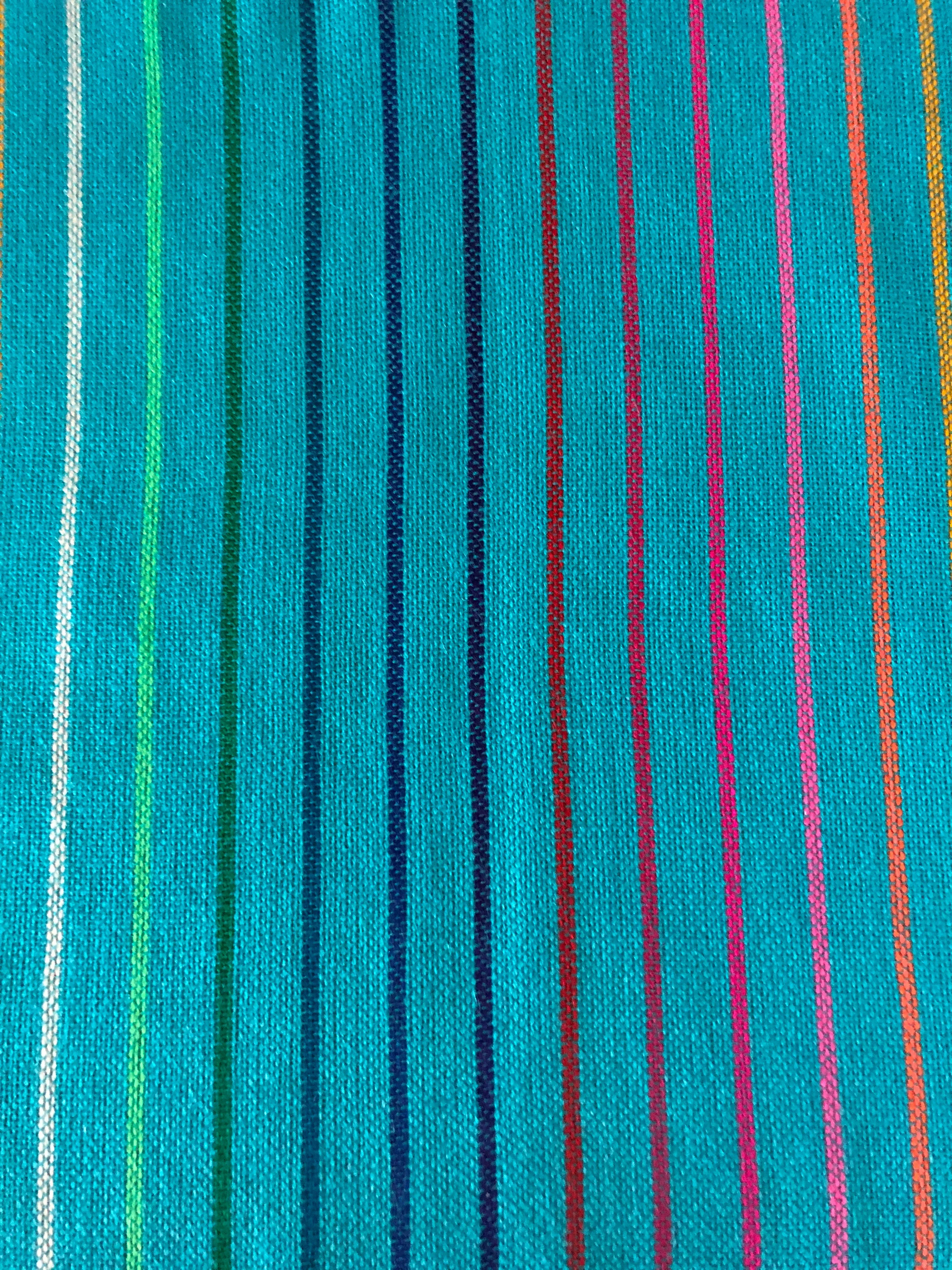 Mexican Fiesta Table Runner or Tablecloth -Turquoise striped