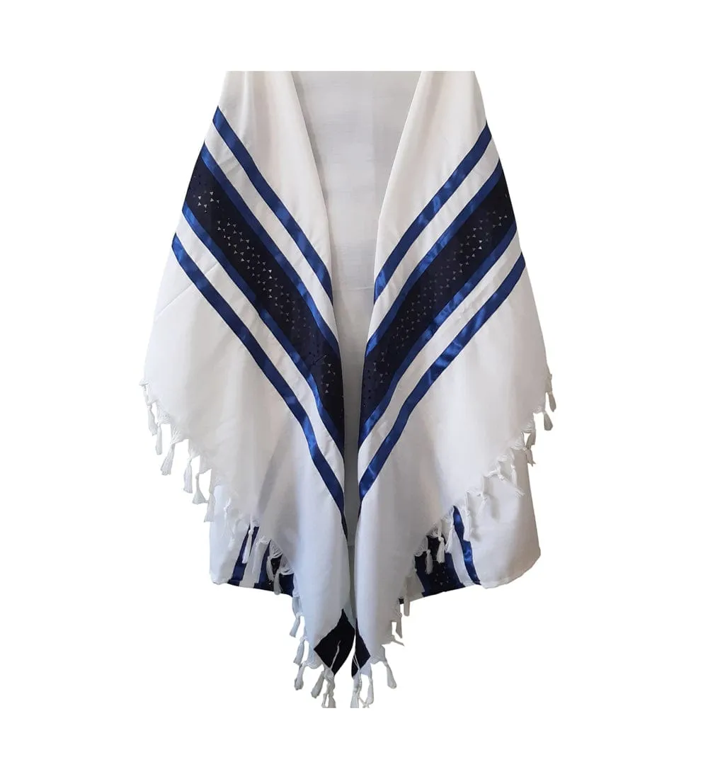 Modern Blue Star Of David Wool Tallit, Bar Mitzvah Tallit Set, Hebrew Prayer Shawl, Tallit from Israel, Custom Tallit, Contemporary Tallit