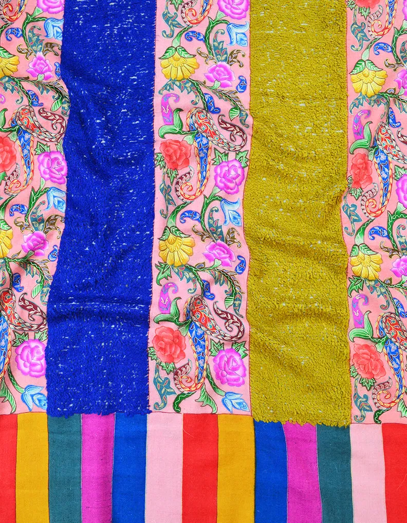 Multicolored Kalamkari Pashmina Shawl with Towel Design - Style 7959