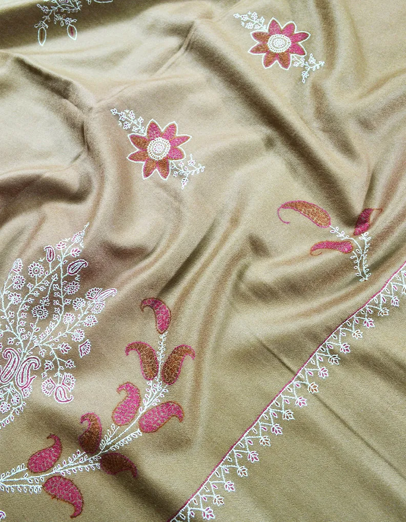 Natural Embroidery Pashmina Shawl 7734